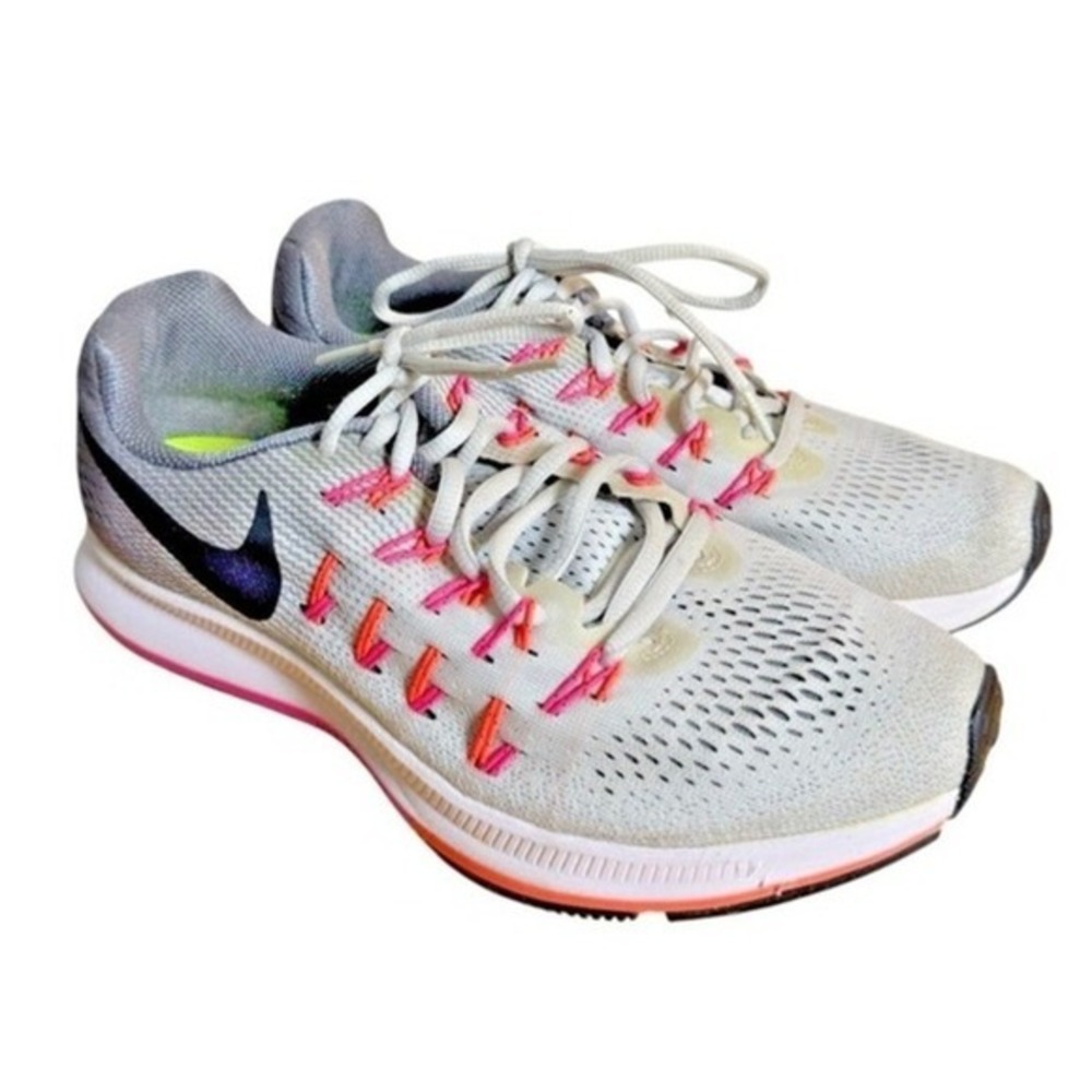 Nike Air Zoom Pegasus 33 Womens 8.5 Pre-Owned Running Shoes Grey Pink 831356-006
